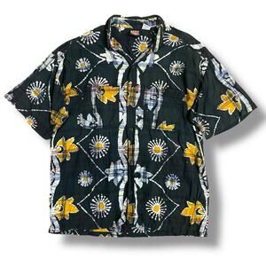 Vintage 90s Hobie Cotton Button Up Shirt Men’s XL Abstract Surf Print